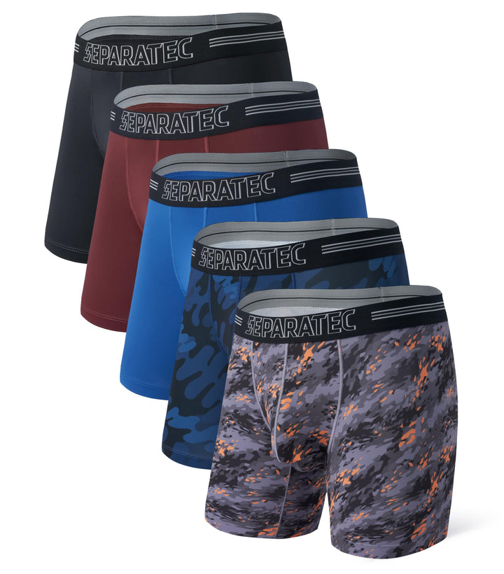 Separatec Boxershorts Herren Mehrfachpackung Sport Schnell trocknend Doppelbeutel Dual Pouch Unterho