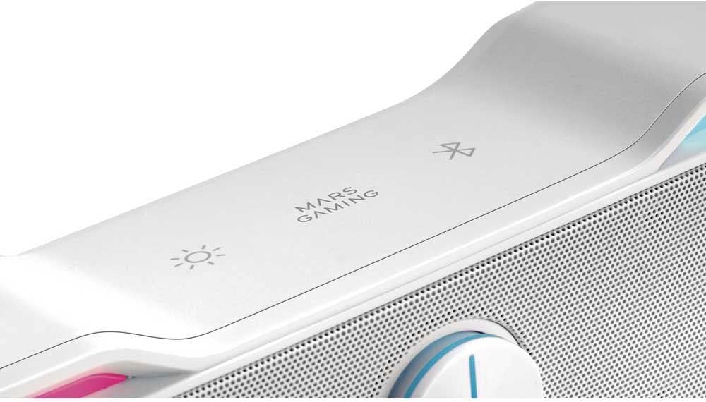 Mars Gaming MSBXW Weiss, RGB Soundbar, Bluethooth 5.0 + Jack 3.5, DSP Sound 10W, MSBXW
