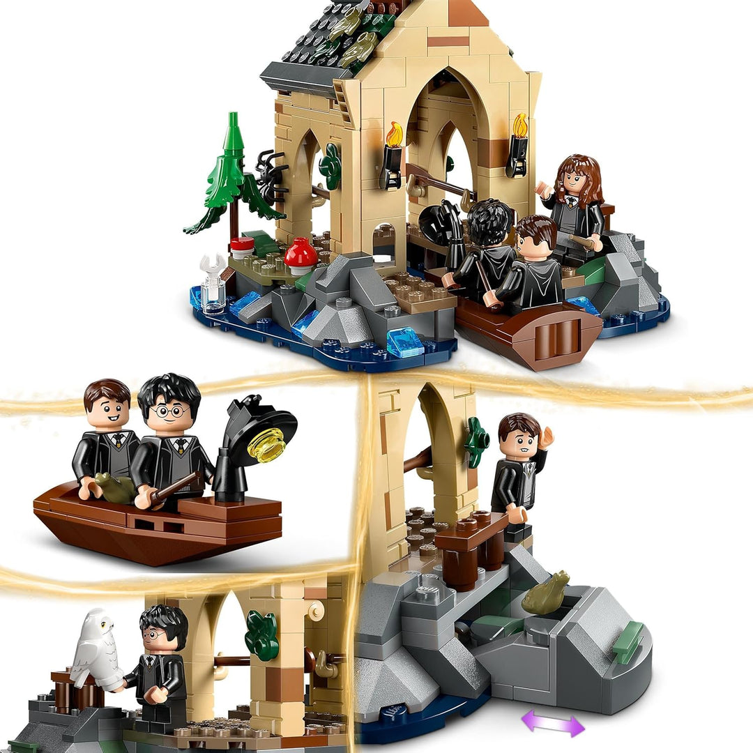 LEGO Harry Potter Bootshaus von Schloss Hogwarts Spielzeug-Modell für Kinder, beinhaltet 2 baubare B