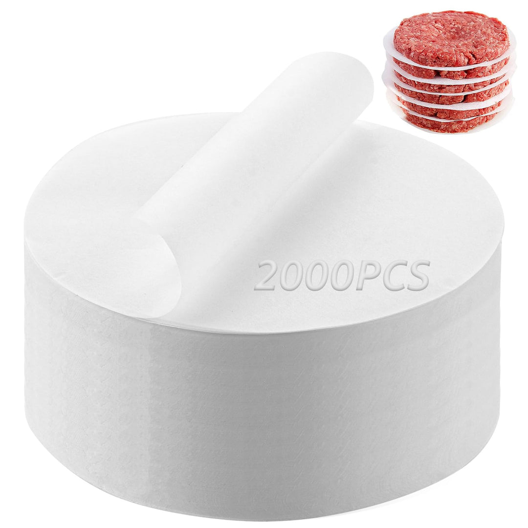 CYEER 2000 Stück Burger Papier 13cm – Rundes Trennpapier für Burgerpresse & Patties – Antihaft Hambu