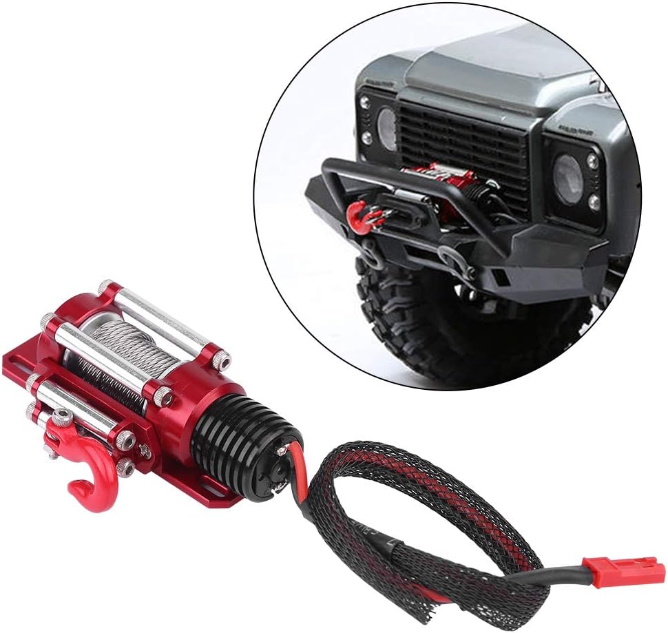 Dilwe RC Winch, 1/10 Elektro-Metallmodellfahrzeug-Crawler-Autozubehör mit Fernbedienung, Elektrische