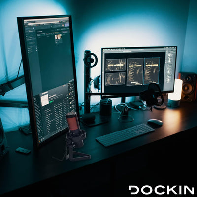 DOCKIN® MP3000 Kondensator Mikrophon für PC, Gaming, Podcast & Streaming - USB Standmikrofon für Auf