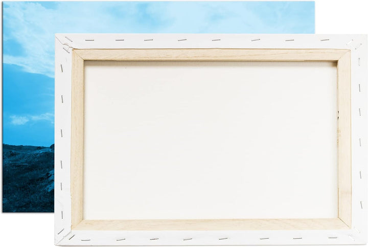 deyoli Dolmengrab in Irland Format: 80x60 Effekt: Monocrome Blau als Leinwandbild, Motiv fertig gera