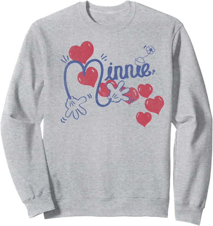 Disney Mickey And Friends Minnie Hearts Text Sweatshirt