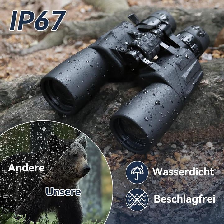 MLight 10-30x50 Zoom-Fernglas für Erwachsene, hochauflösendes Fernglas mit BAK4-Prisma, FMC-Vergütun
