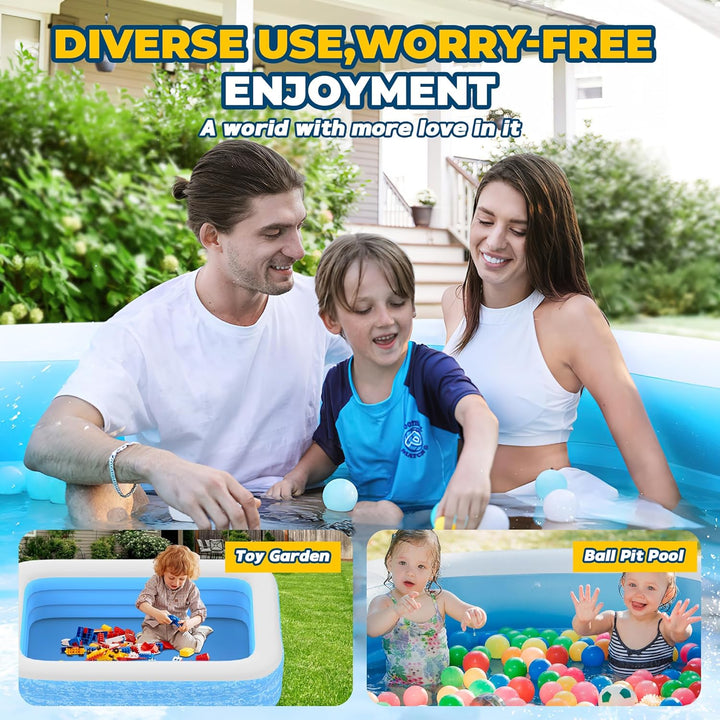 CACSPS Aufblasbare Schwimmbecken, 250 x 152 x 51 cm, Grosses aufblasbares Pool für Kinder und Erwach