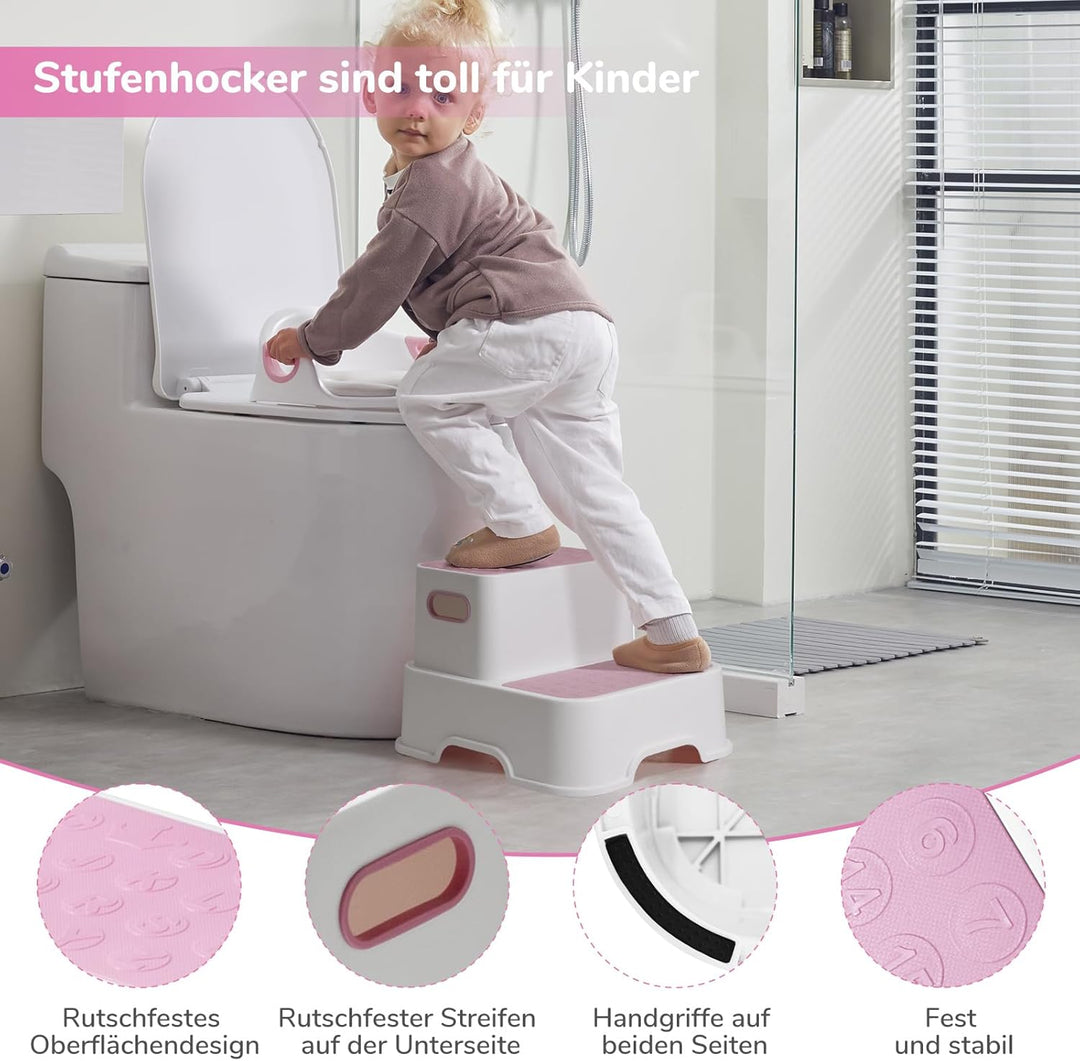 DEANIC Toilettensitz Kinder mit Tritthocker Kinder, Toilettensitz Kinder mit Treppe, WC Sitz Kinder