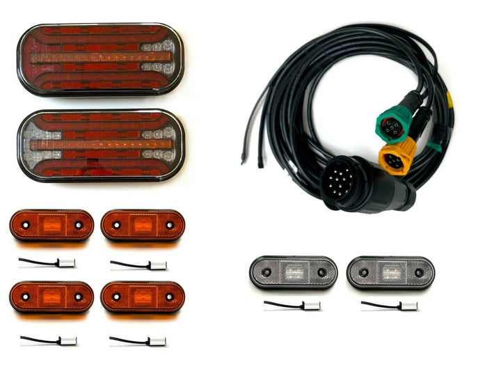 Anhängerbeleuchtung LED Rückleuchten LED Umrissleuchten 13 polig Kabel 7,7 m Set