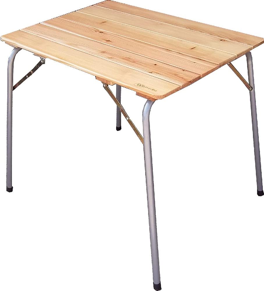 CASTELMERLINO 46 Klapptisch Camper Lärche 80 x 60 cm mit Tasche Nylon 60 x 80 Grau und Natur, 60 x 8