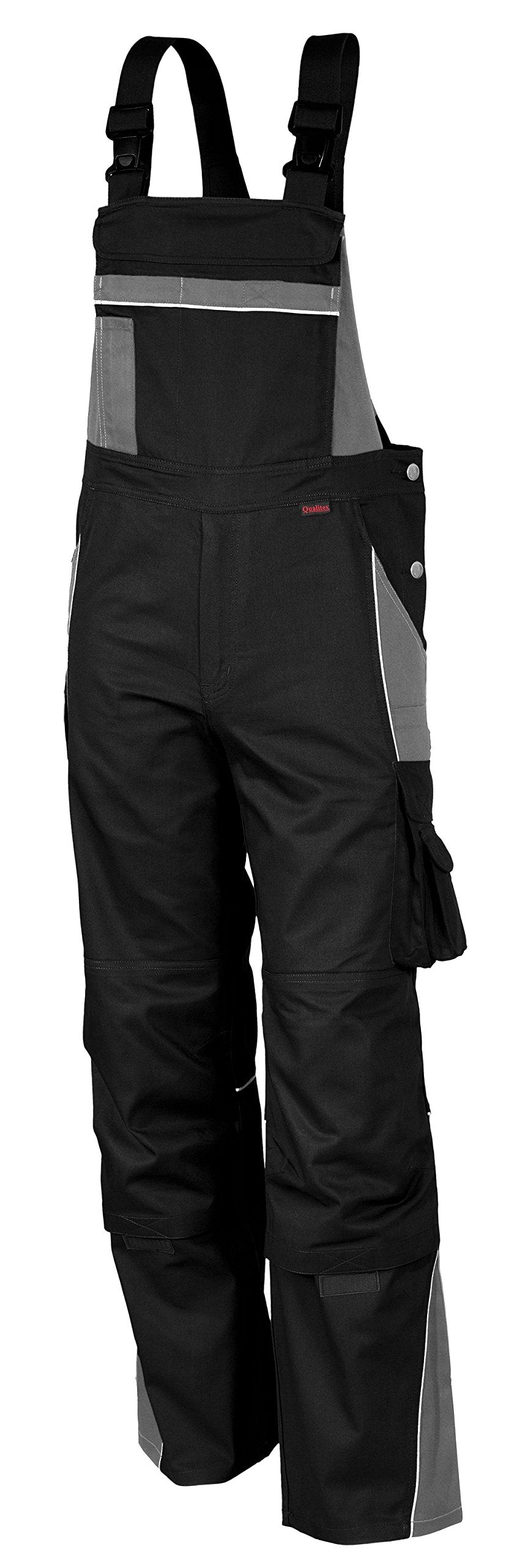 Qualitex Latzhose PROfessionell Arbeitskleidung für Handwerk und Hobby 42 Schwarz/Grau, 42 Schwarz/G