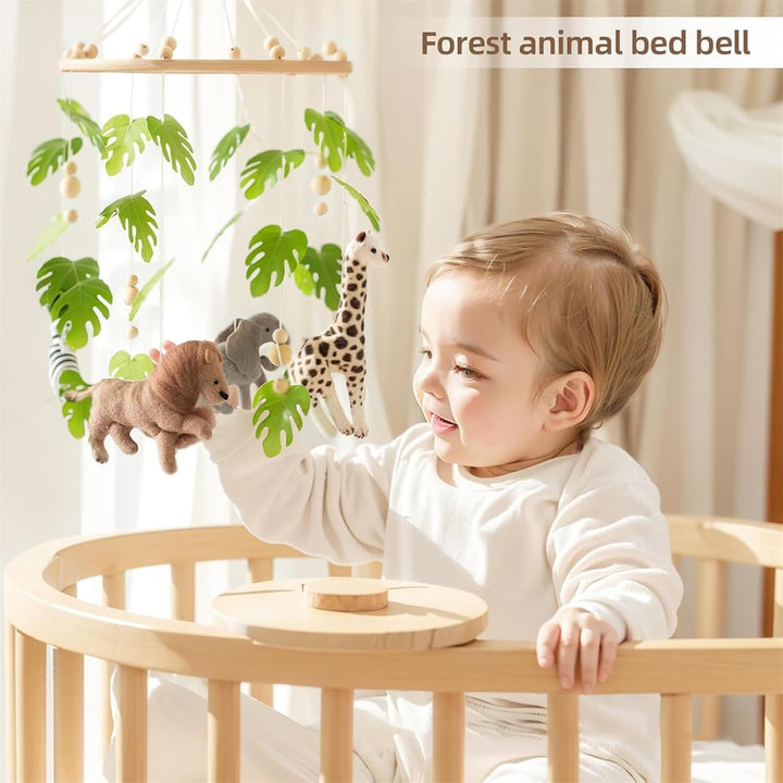 Mobile Baby Kinderbett Bettglocke, Grünes Blatt Wald Tiere Mobile Baby Windspiele, Hängende Mobile W