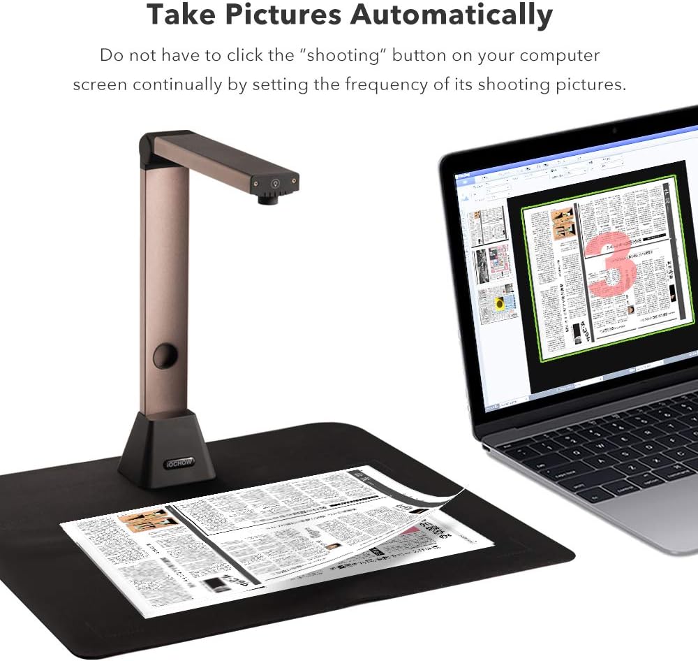 Tragbare Scanner Dokumentenscanner : Tragbarer HD-Overhead-Scanner A3, mehrsprachige OCR-USB-Dokumen