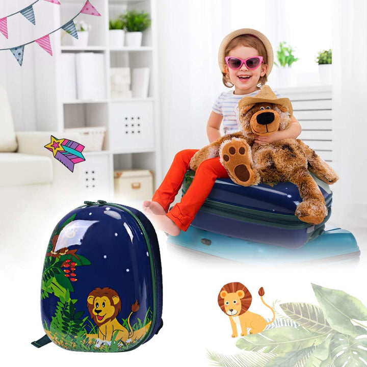 GOPLUS Kinderkoffer mit Rucksack, Kids Trolley, Kindergepäck mit Rollen, Reisekoffer mit Teleskopgri