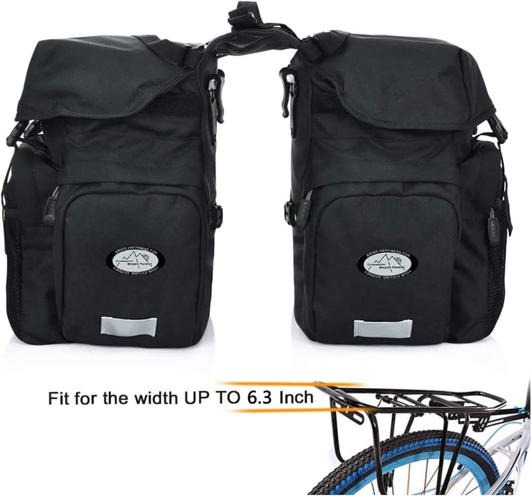 50L Fahrradtaschen Gepäckträger, Wasserdichte Fahrradtaschen aus Hochdichtem 600D Polyester für Daue