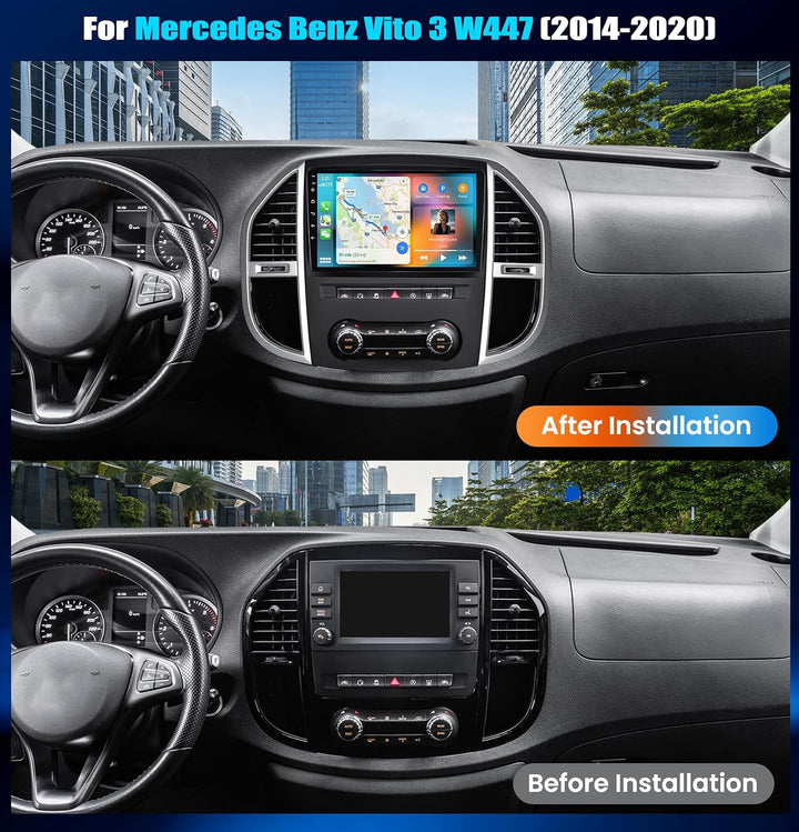 CAMECHO 4G+64G Android 15 Autoradio für Mercedes Benz Vito 3 W447 (2014-2020) mit Navi Carplay Andro