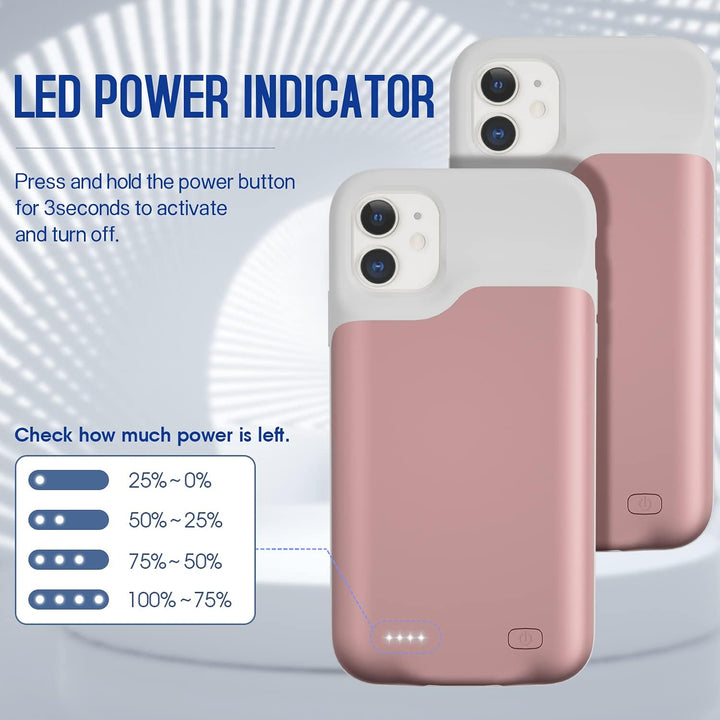 HUOBAO Akkuhülle für iPhone 11, [5000mAh] Zusatzakku Ladehülle Akku hülle Handyhülle, Akku Battery C