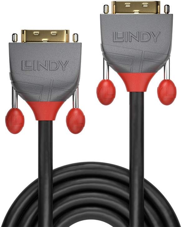 LINDY 36227 15m DVI-D Dual Link Kabel, Anthra Line, grau Grau 15m, Grau 15m