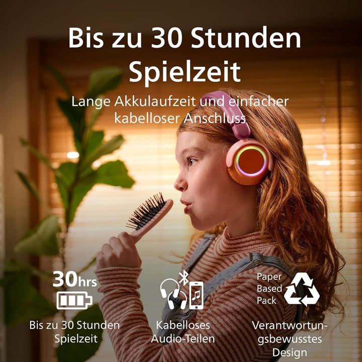 Philips TAK4200MP 4200-Serie mit kabellosem ohraufliegendem Bluetooth-Kopfhörer für Kinder, zusammen