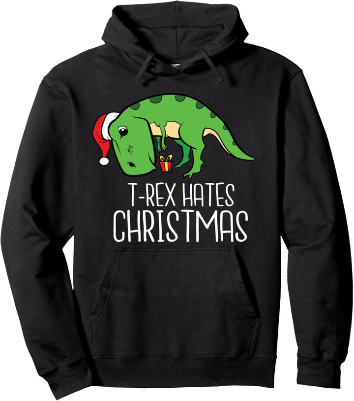 T-Rex Hates Christmas Meme Dinosaurier Weihnachten Saurier Pullover Hoodie
