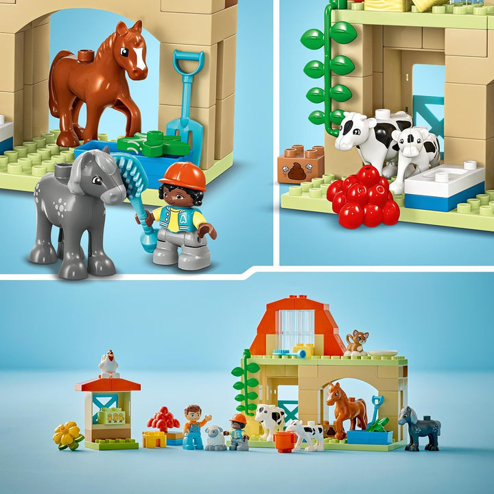 LEGO DUPLO Town Tierpflege auf dem Bauernhof, Spielzeug für Kinder ab 2 Jahre, mit Bauernhoftiere-Fi