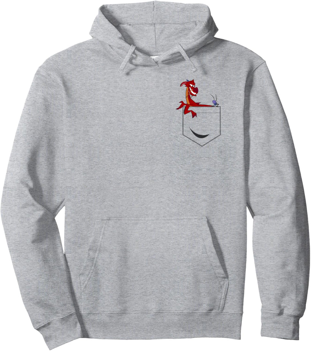 Disney Mulan Mushu And Cri-Kee Pocket Pullover Hoodie