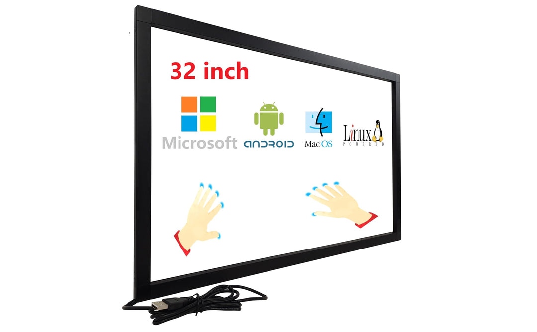 Deyowo 32 Zoll Infrarot-Touchscreen-Rahmen, IR-Touchscreen-Overlay, Touchscreen-Panel, kostenloser T