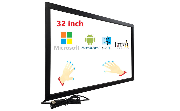 Deyowo 32 Zoll Infrarot-Touchscreen-Rahmen, IR-Touchscreen-Overlay, Touchscreen-Panel, kostenloser T