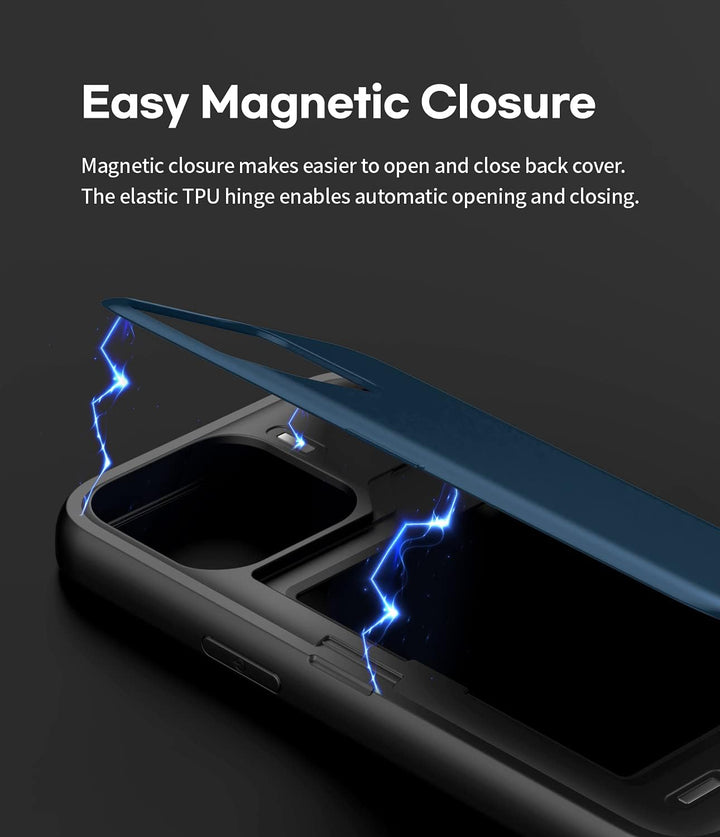 GOOSPERY Magnetic Door Bumper Hülle Kompatibel mit iPhone 13 Pro, Dual Layer protektive Kartenhalter