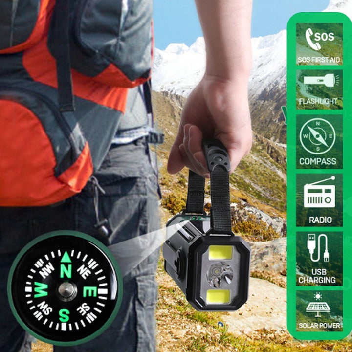 Ishiva 10000mAh Notfall Solarradio, Handkurbel und Batteriebetrieb, AM/FM tragbares wiederaufladbare