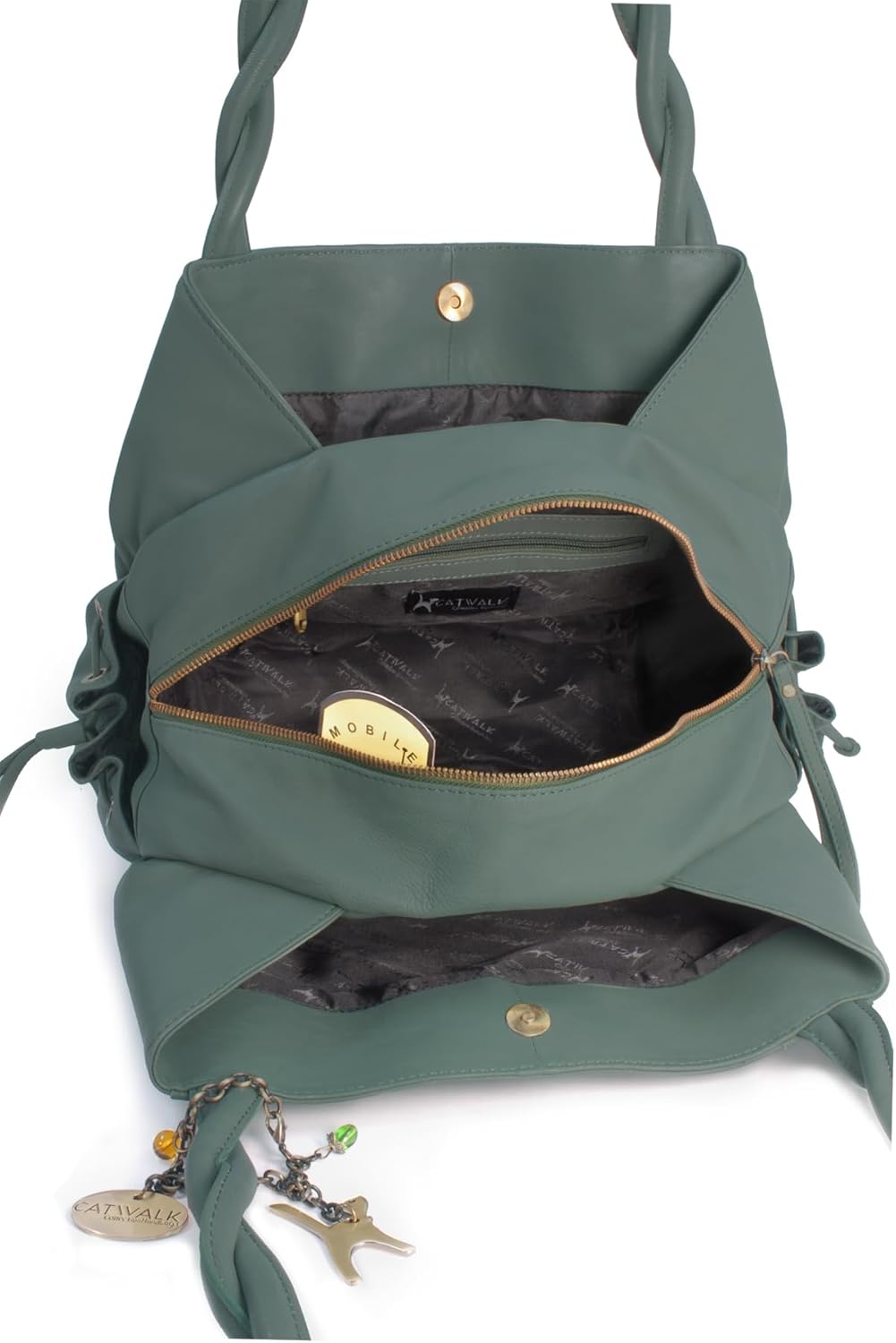 Catwalk Collection Handbags - Leder - Umhängetasche/Shopper/Tote - CAZ Grün, Grün