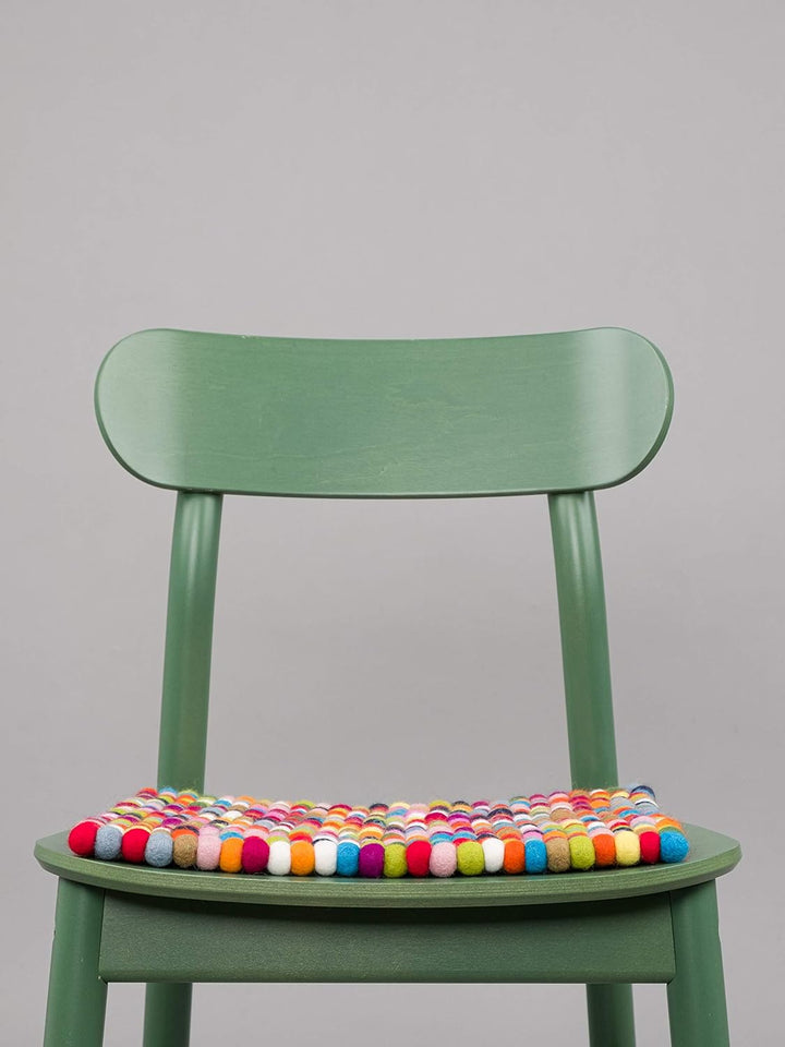 myfelt Filzkugel Sitzauflage Stuhlauflage - Lotte - 36x36 cm, bunt, Bunt