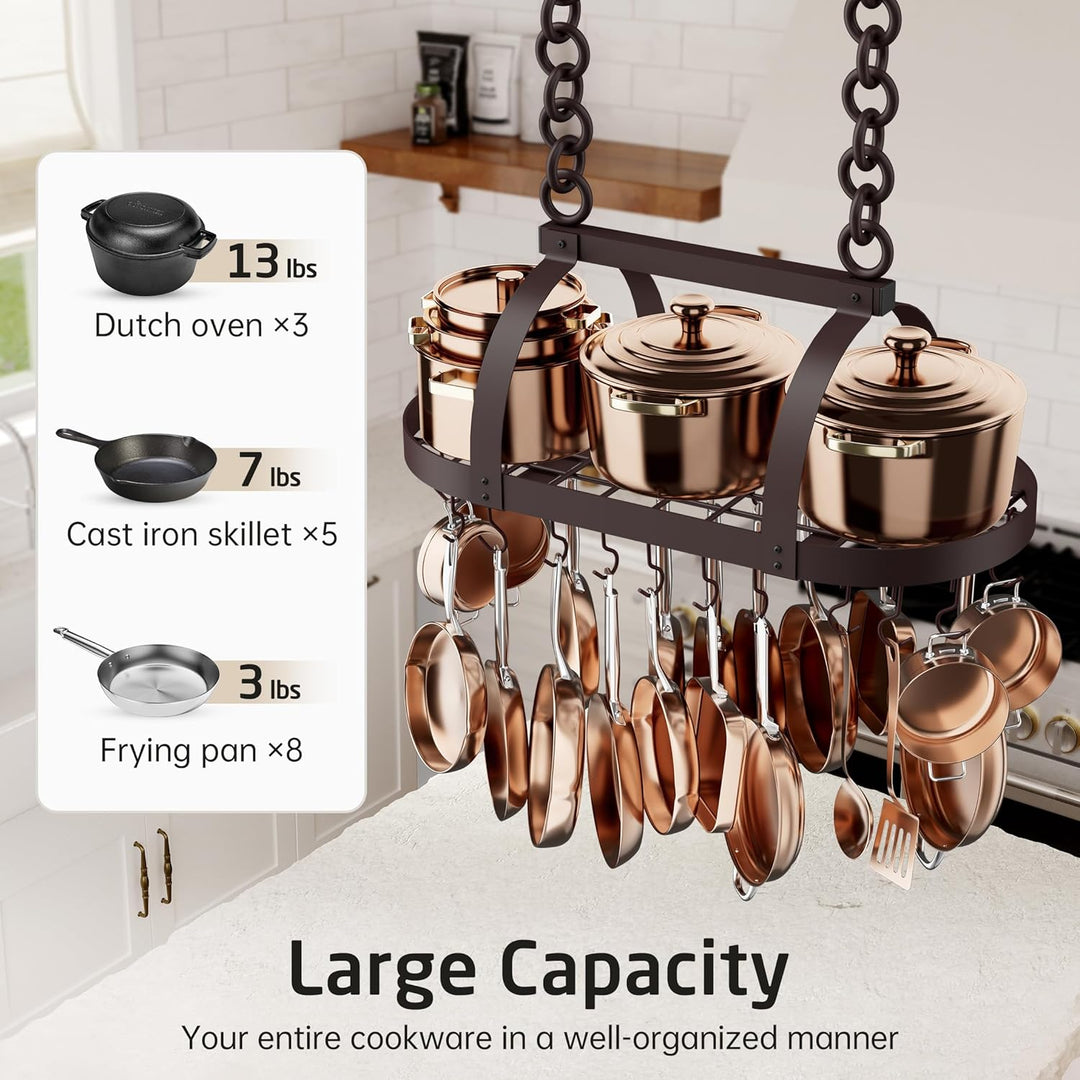 KES 85x39cm Ölbronze Topfhalter Pfannenhalter Hängeregal Küche Topfregal Deckenregal Hängend Küchenr