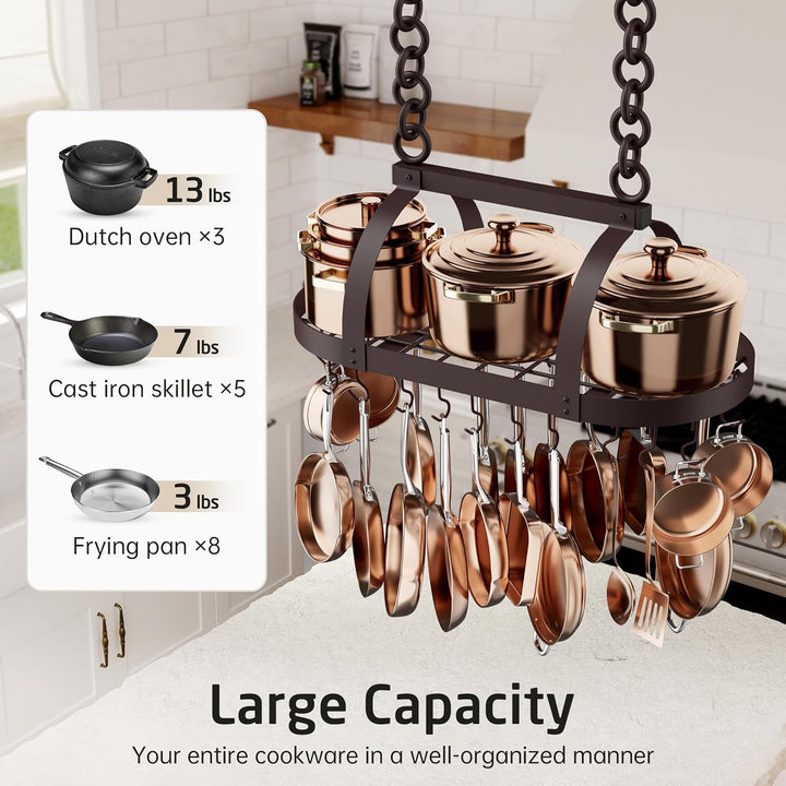 KES 85x39cm Ölbronze Topfhalter Pfannenhalter Hängeregal Küche Topfregal Deckenregal Hängend Küchenr