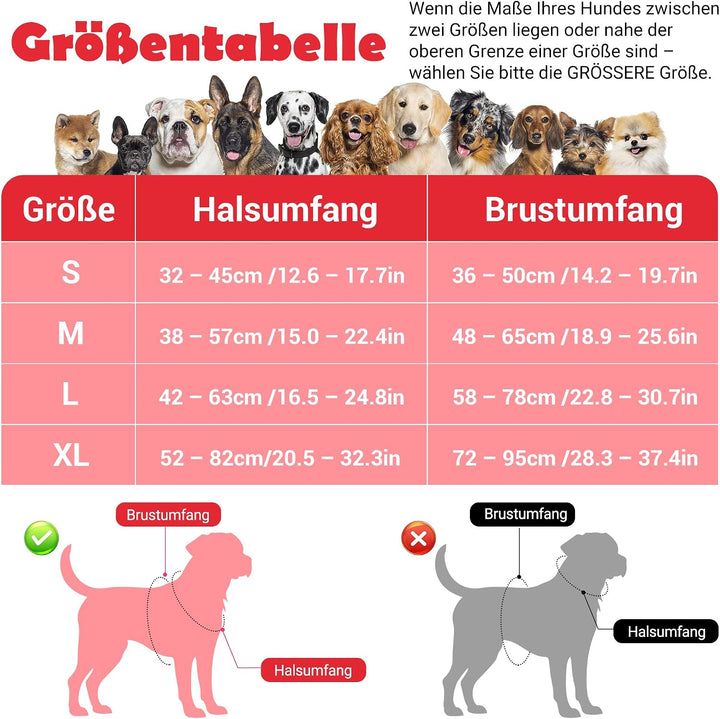 Funfox Hundegeschirr Mittelgrosse Hunde [M] - Verstellbares Anti-Zug Brustgeschirr mit Griff &amp; Refle