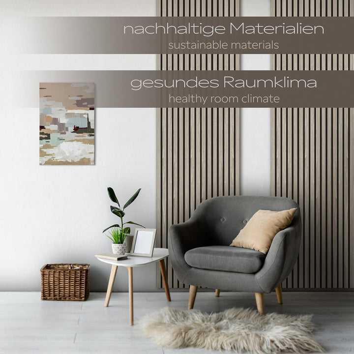 HEXIM Akustikpaneele 118x60cm Holz Comfort - flexible Holzpaneele Platten Lamellenwand MDF Wandpanee