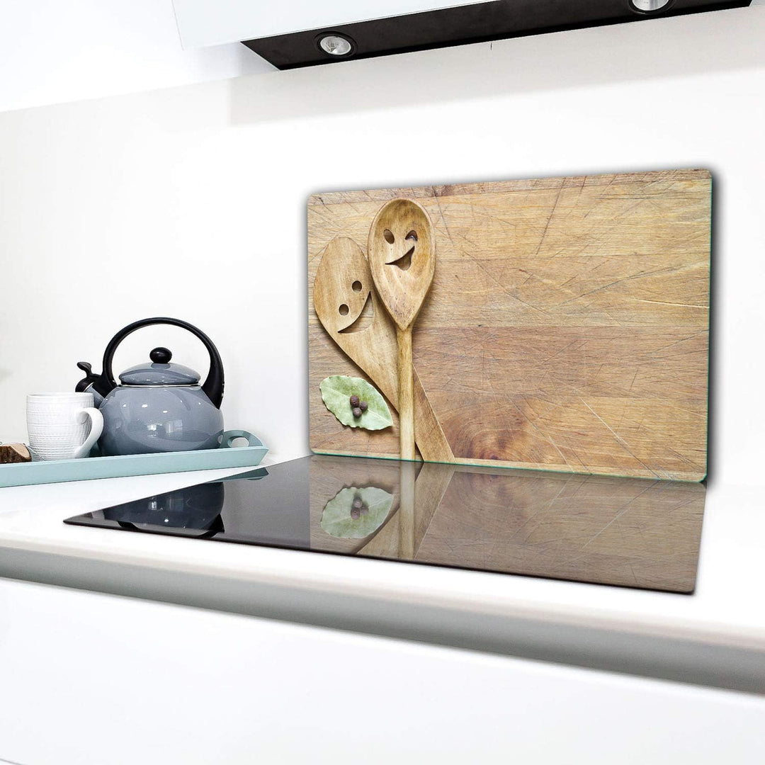 TMK | Herdabdeckplatte 80x52 cm 1-teilig Ceranfeldabdeckung Induktion Herdschutz Spritzschutz Glaspl