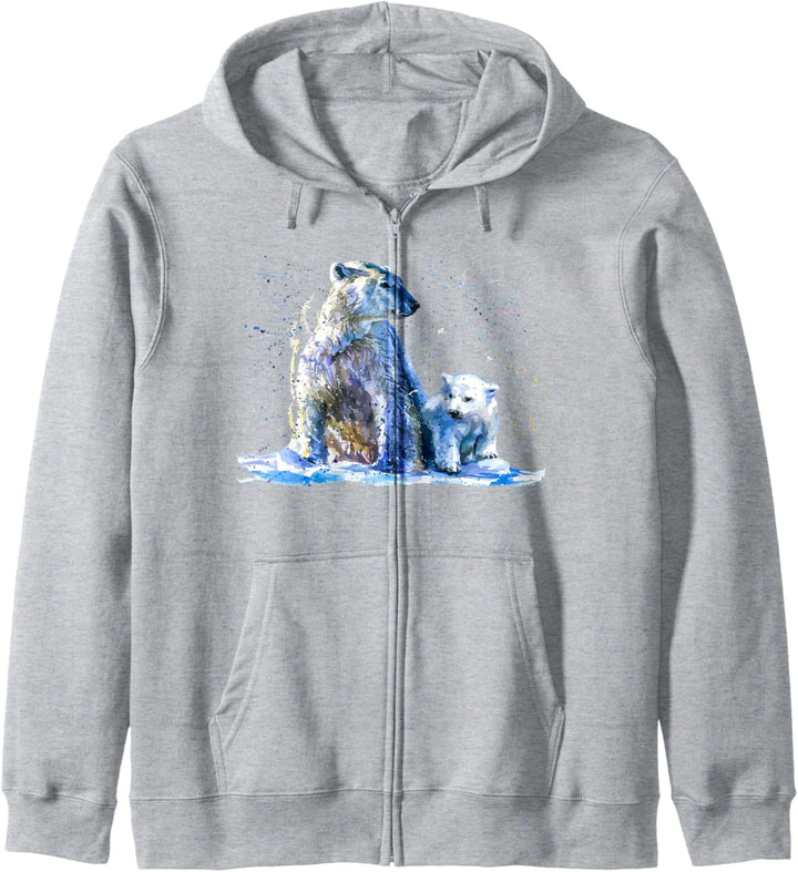 Eisbär, handbemalter Eisbär Kapuzenjacke