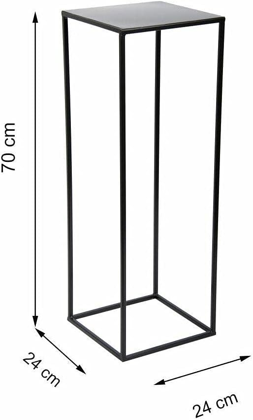 HowHomely Blumenständer Metall Schwarz 70 cm Hoch - Solider und Robuster Blumenhocker Metall - Pflan