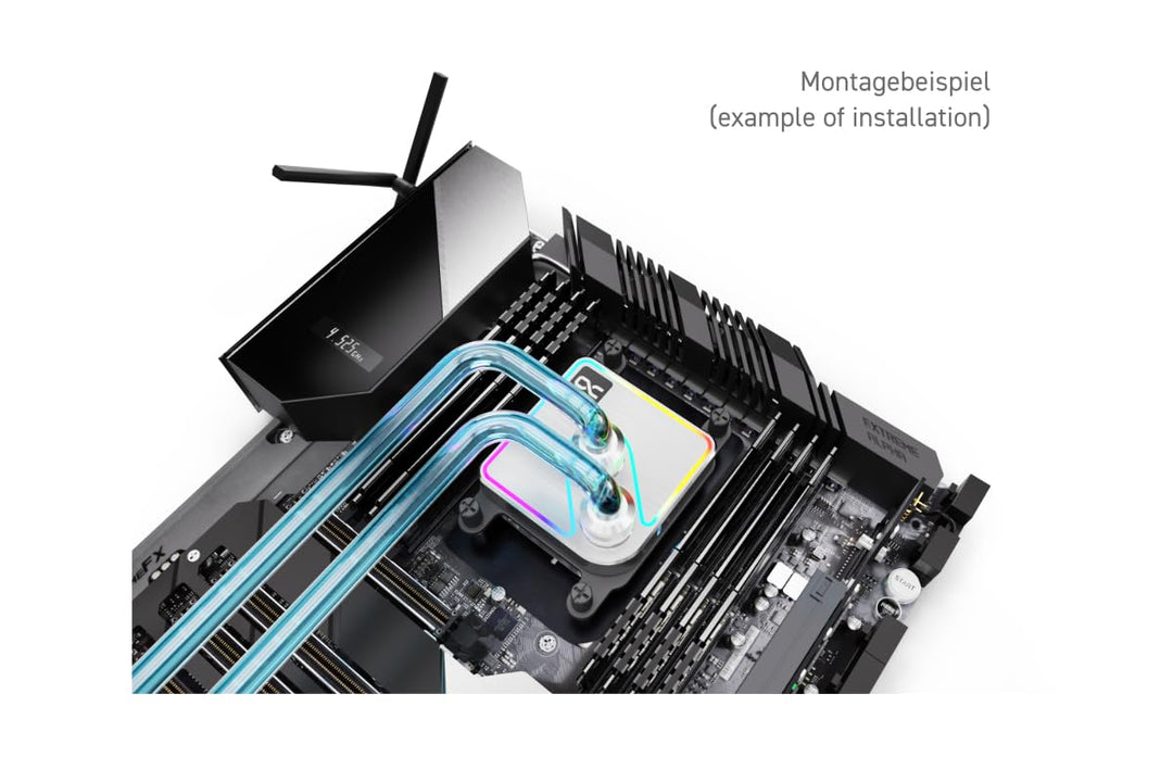 Alphacool Core 1 Aurora CPU-Wasserkühlung kompatibel mit Intel LGA 1700, AMD AM4 / AM5, Silver, Silv