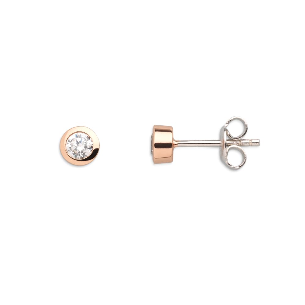 Xenox XS7122R Ohrringe Ohrstecker Silver Circle Rosé Zirkonia Ø 5 mm