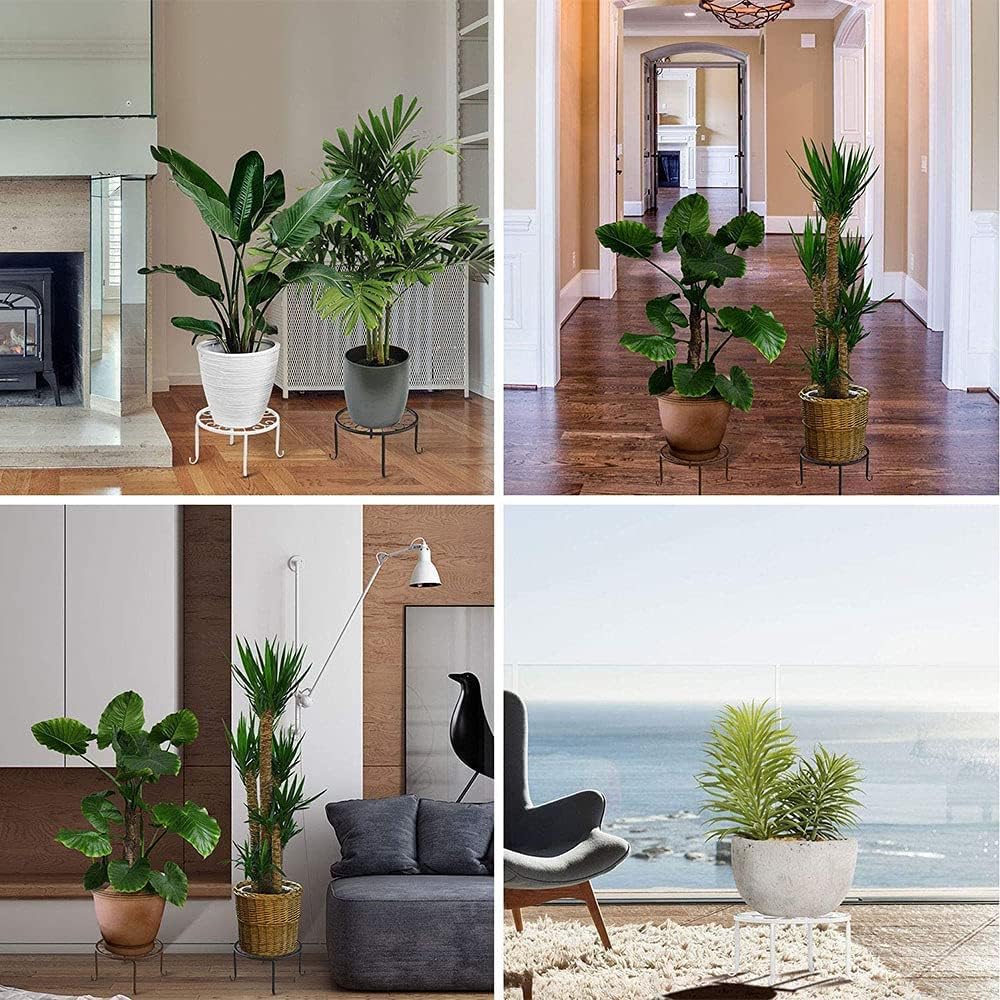 YANJINGHE 2 Pieces Flower Stool Plant Stand, Flower Stands, Retro Design, Round, Wrought Iron, Flowe