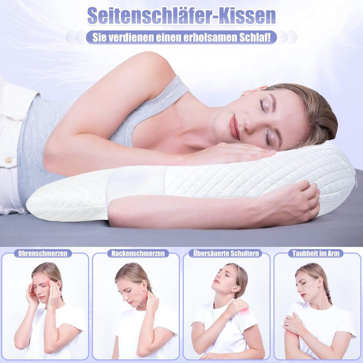 SAHEYER Seitenschläferkissen, U-förmiges Memory Foam Nackenkissen Ergonomisches Orthopädisches Nacke