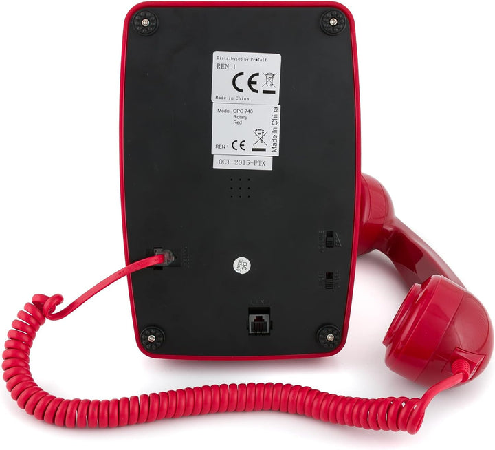 GPO 746ROTARYRED Retro Telefon mit Wählscheibe im 70er Jahre Design