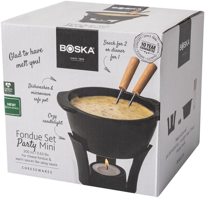 Boska Fondue-Set Party Mini/Für Käsefondue und Sosse / 300 ml/Spülmaschinenfester Fonduetopf