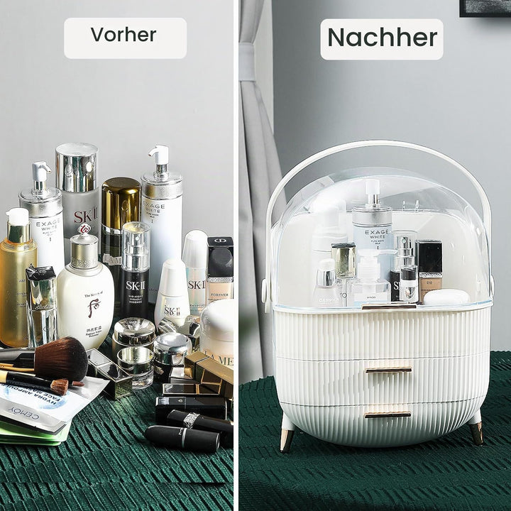 UCAMP Make-up-Organizer mit Reinigungsutensilien und Bürstenhalter–Kosmetikbox aus Kunststoff 3 Eben