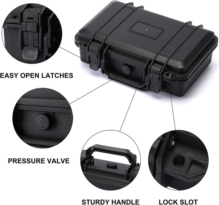 CASOMAN 11.5-Inch Water-proof & Explosion-Proof Box, with Cush- Proof Sponge, IP67 Water Proof Grade