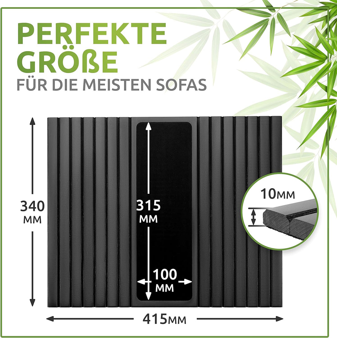 Heimelig Sofa Tablett | rutschfeste Couch Ablage aus nachhaltigem Bambus | Flexibler Sofa Butler für