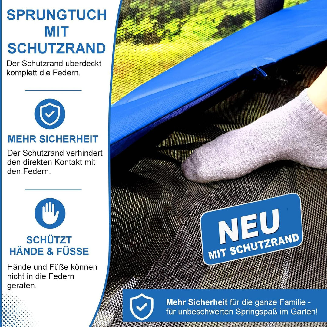 Baunsal® Trampolin Sprungtuch Ø 183 185 244 250 275 277 300 305 366 370 335 337 396 400 427 430 457