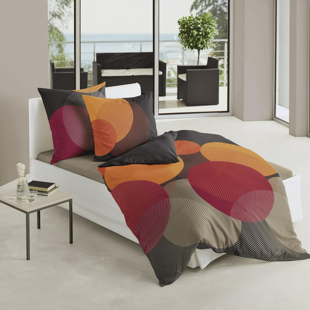 Bierbaum Bettwäsche 6155, Mako-Satin, Made in Germany, kakao 09, 155x220 + 80x80 cm, Komfortgrösse,