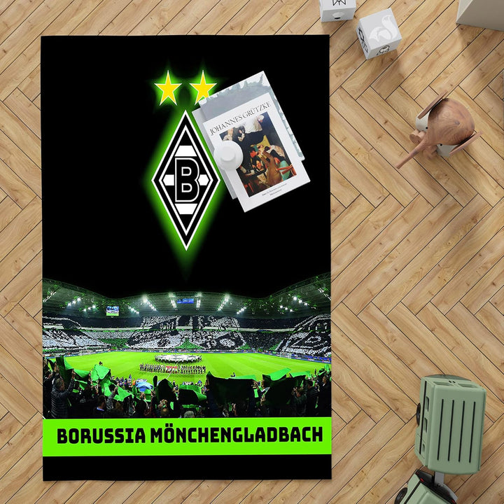 Borussia Mönchengladbach Teppich Borussia-Park 100 x 120cm rutschhemmend lärmhemmend Fan-Teppich Kin